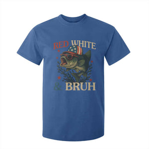 Retro Red White And Bruh Fishing T Shirt For Kid Funny Patriotic Bass 4th Of July TS02 Royal Blue Print Your Wear
