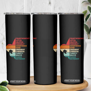 Retro Scout Law Values Skinny Tumbler Vintage Fleur-de-Lis TS02 Print Your Wear