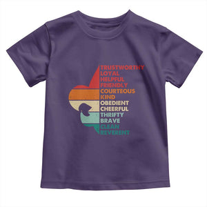 Retro Scout Law Values Toddler T Shirt Vintage Fleur-de-Lis TS02 Purple Print Your Wear