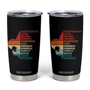 Retro Scout Law Values Tumbler Cup Vintage Fleur-de-Lis TS02 Black Print Your Wear