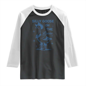 Retro Silly Goose On The Loose Raglan Shirt 90s Aesthetic Funny Cowgirl Western TS10 Black White Print Your Wear
