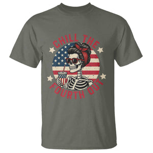 Retro Skeleton 4th of July T Shirt Chill The Fourth Out Funny Patriotic American Flag TS02 Military Green Print Your Wear