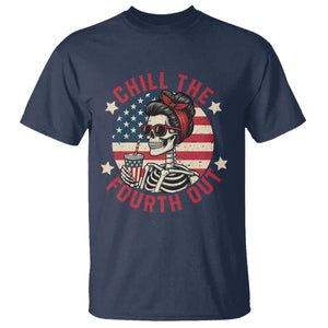 Retro Skeleton 4th of July T Shirt Chill The Fourth Out Funny Patriotic American Flag TS02 Navy Print Your Wear