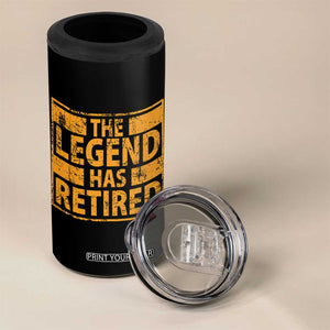 Retro The Legend Has Retired 4 in 1 Can Cooler Tumbler Retirement Gifts TS10 Print Your Wear