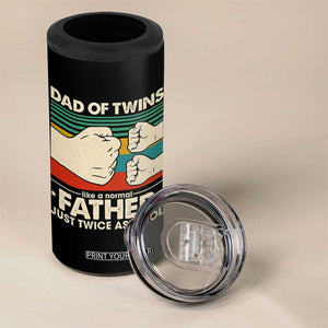Retro Twin Dad 4 in 1 Can Cooler Tumbler Like A Normal But Just Twice As Cool TS10 Print Your Wear