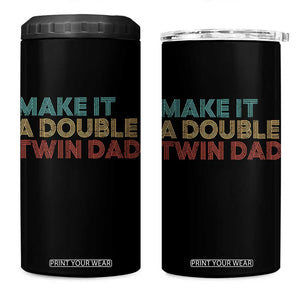 Retro Twin Dad 4 in 1 Can Cooler Tumbler Make It A Double Funny Fathers Day TS10 One Size: 16 oz Black Print Your Wear