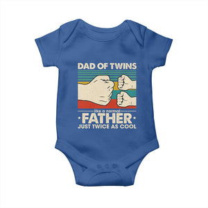 Retro Twin Dad Baby Onesie Like A Normal But Just Twice As Cool TS10 Royal Blue Print Your Wear