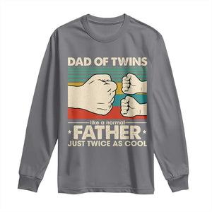 Retro Twin Dad Long Sleeve Shirt Like A Normal But Just Twice As Cool TS10 Charcoal Print Your Wear