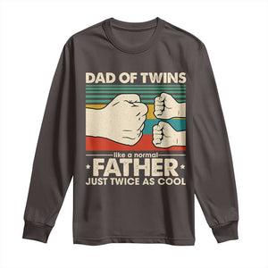 Retro Twin Dad Long Sleeve Shirt Like A Normal But Just Twice As Cool TS10 Dark Chocolate Print Your Wear
