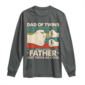 Retro Twin Dad Long Sleeve Shirt Like A Normal But Just Twice As Cool TS10 Dark Heather Print Your Wear