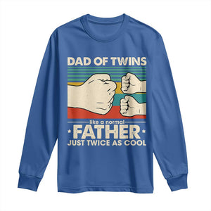 Retro Twin Dad Long Sleeve Shirt Like A Normal But Just Twice As Cool TS10 Royal Blue Print Your Wear