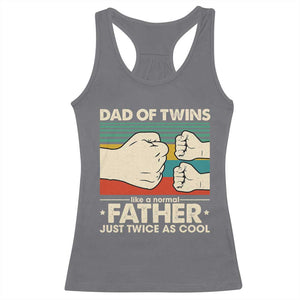 Retro Twin Dad Racerback Tank Top Like A Normal But Just Twice As Cool TS10 Charcoal Print Your Wear