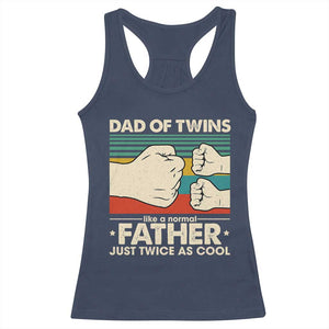 Retro Twin Dad Racerback Tank Top Like A Normal But Just Twice As Cool TS10 Navy Print Your Wear