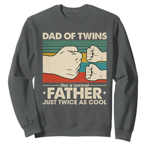 Retro Twin Dad Sweatshirt Like A Normal But Just Twice As Cool TS10 Dark Heather Print Your Wear