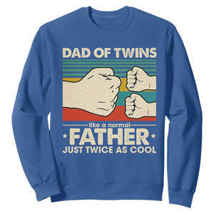 Retro Twin Dad Sweatshirt Like A Normal But Just Twice As Cool TS10 Royal Blue Print Your Wear