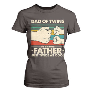 Retro Twin Dad T Shirt For Women Like A Normal But Just Twice As Cool TS10 Dark Chocolate Print Your Wear