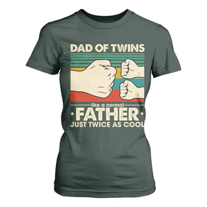 Retro Twin Dad T Shirt For Women Like A Normal But Just Twice As Cool TS10 Dark Forest Green Print Your Wear