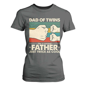 Retro Twin Dad T Shirt For Women Like A Normal But Just Twice As Cool TS10 Dark Heather Print Your Wear