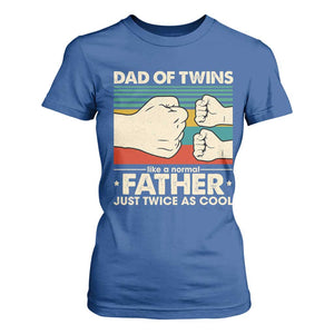 Retro Twin Dad T Shirt For Women Like A Normal But Just Twice As Cool TS10 Royal Blue Print Your Wear