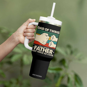 Retro Twin Dad Tumbler With Handle Like A Normal But Just Twice As Cool TS10 Print Your Wear