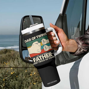 Retro Twin Dad Tumbler With Handle Like A Normal But Just Twice As Cool TS10 Print Your Wear