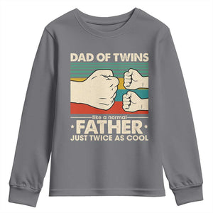 Retro Twin Dad Youth Sweatshirt Like A Normal But Just Twice As Cool TS10 Charcoal Print Your Wear