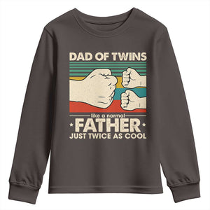 Retro Twin Dad Youth Sweatshirt Like A Normal But Just Twice As Cool TS10 Dark Chocolate Print Your Wear