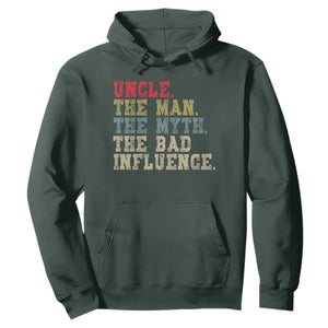 Retro Uncle Hoodie Best Funny Uncle Fathers Day TS10 Dark Forest Green Print Your Wear