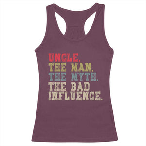 Retro Uncle Racerback Tank Top Best Funny Uncle Fathers Day TS10 Maroon Print Your Wear