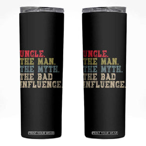 Retro Uncle Skinny Tumbler Best Funny Uncle Fathers Day TS10 Black Print Your Wear