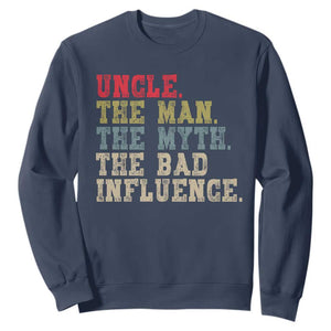 Retro Uncle Sweatshirt Best Funny Uncle Fathers Day TS10 Navy Print Your Wear