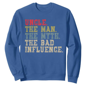Retro Uncle Sweatshirt Best Funny Uncle Fathers Day TS10 Royal Blue Print Your Wear