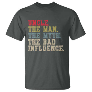 Retro Uncle T Shirt Best Funny Uncle Fathers Day TS10 Dark Heather Print Your Wear