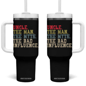 Retro Uncle Tumbler With Handle Best Funny Uncle Fathers Day TS10 One Size: 40 oz Black Print Your Wear