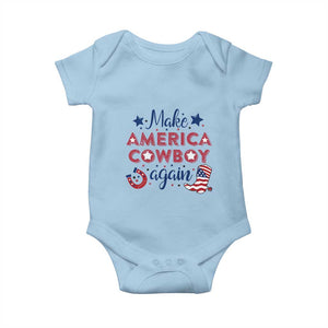 Retro Western Cowboys Baby Onesie Make America A Cowboy Again Country Lifestyle Rodeo TS02 Light Blue Print Your Wear