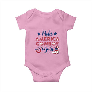 Retro Western Cowboys Baby Onesie Make America A Cowboy Again Country Lifestyle Rodeo TS02 Light Pink Print Your Wear