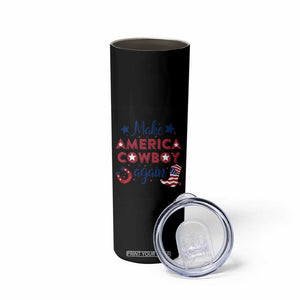Retro Western Cowboys Skinny Tumbler Make America A Cowboy Again Country Lifestyle Rodeo TS02 Print Your Wear