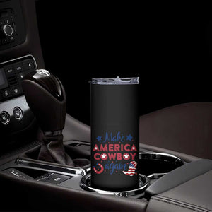 Retro Western Cowboys Skinny Tumbler Make America A Cowboy Again Country Lifestyle Rodeo TS02 Print Your Wear
