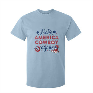 Retro Western Cowboys T Shirt For Kid Make America A Cowboy Again Country Lifestyle Rodeo TS02 Light Blue Print Your Wear