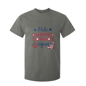 Retro Western Cowboys T Shirt For Kid Make America A Cowboy Again Country Lifestyle Rodeo TS02 Military Green Print Your Wear