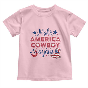 Retro Western Cowboys Toddler T Shirt Make America A Cowboy Again Country Lifestyle Rodeo TS02 Light Pink Print Your Wear