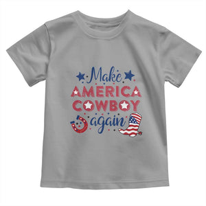 Retro Western Cowboys Toddler T Shirt Make America A Cowboy Again Country Lifestyle Rodeo TS02 Sport Gray Print Your Wear