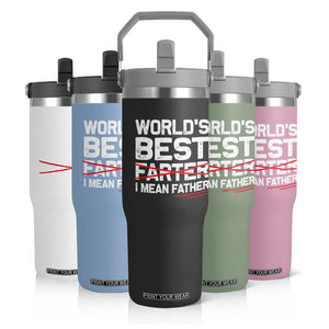 Retro World's Best Farter I Mean Father Flip Straw Tumbler Funny Best Dad TS10 Print Your Wear