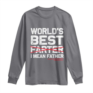 Retro World's Best Farter I Mean Father Long Sleeve Shirt Funny Best Dad TS10 Charcoal Print Your Wear