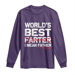 Retro World's Best Farter I Mean Father Long Sleeve Shirt Funny Best Dad TS10 Purple Print Your Wear