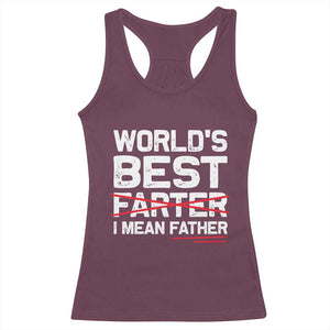 Retro World's Best Farter I Mean Father Racerback Tank Top Funny Best Dad TS10 Maroon Print Your Wear