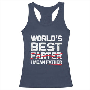 Retro World's Best Farter I Mean Father Racerback Tank Top Funny Best Dad TS10 Navy Print Your Wear