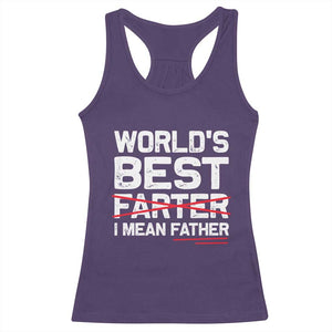 Retro World's Best Farter I Mean Father Racerback Tank Top Funny Best Dad TS10 Purple Print Your Wear