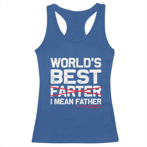 Retro World's Best Farter I Mean Father Racerback Tank Top Funny Best Dad TS10 Royal Blue Print Your Wear