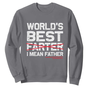 Retro World's Best Farter I Mean Father Sweatshirt Funny Best Dad TS10 Charcoal Print Your Wear